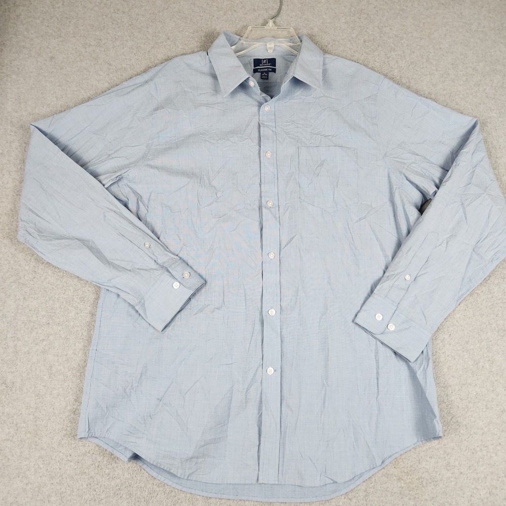 George Dress Shirt Mens XL Blue‎ Cotton Classic Fit Button Up Business Formal